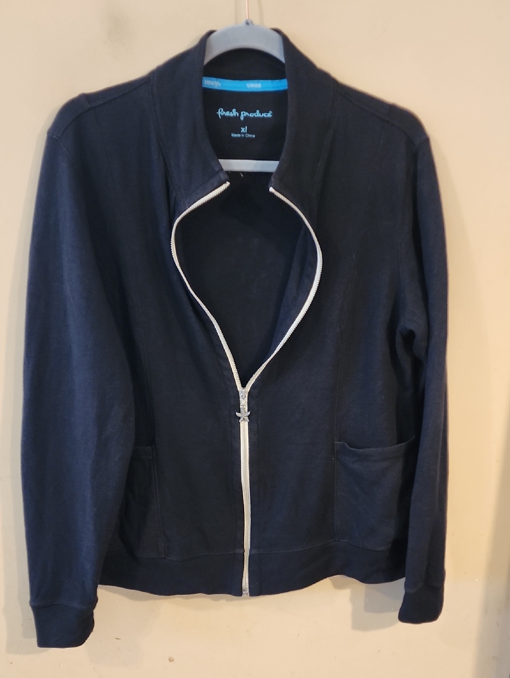 fresh produce Black Zip-Up  Sweater Jacket with Front Pockets